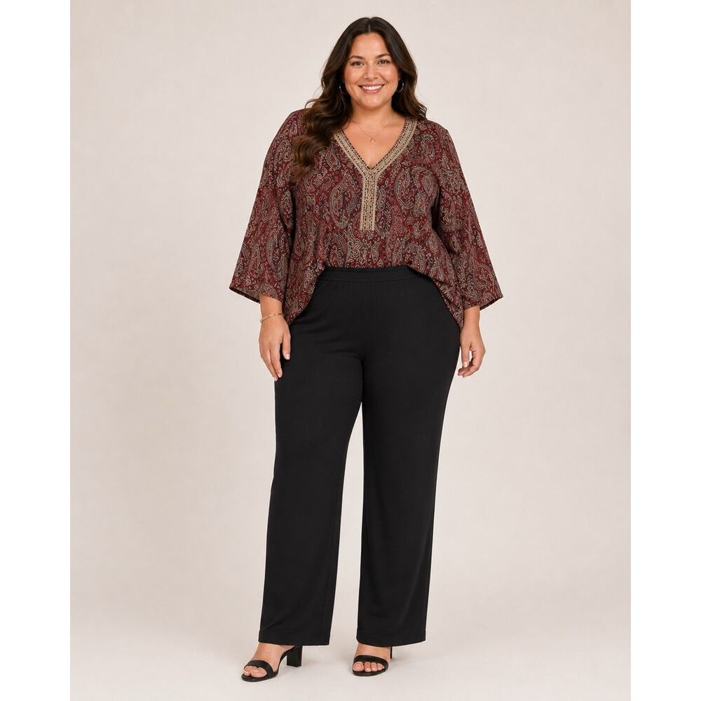 St John Collection Santana Knit Dress Pants Black Career Office READ Womens 10